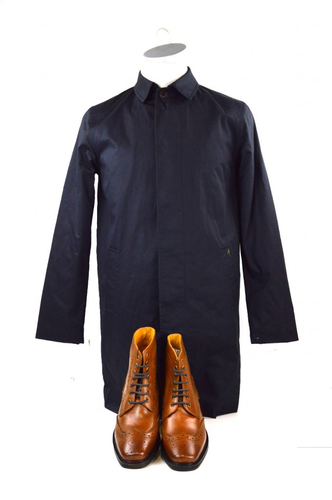 22 mod shoes tan brogue boots with coat form gabicci