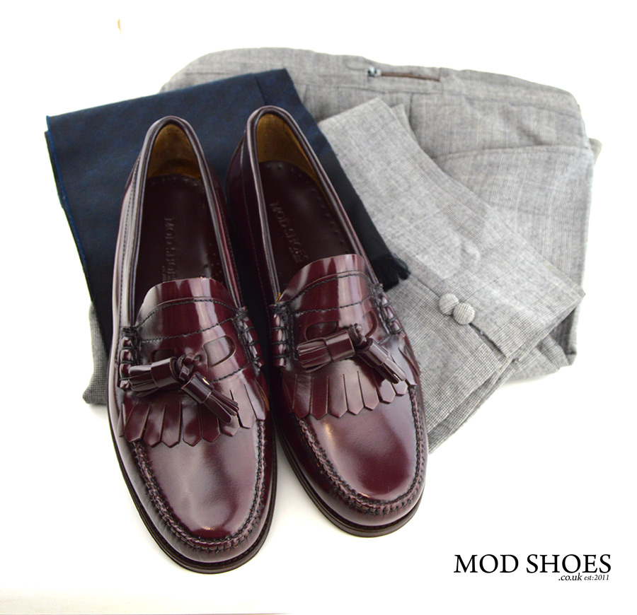 mod-shoes-oxblood-tassel-loafers-the-dukes-with-prince-of-wales-trousers