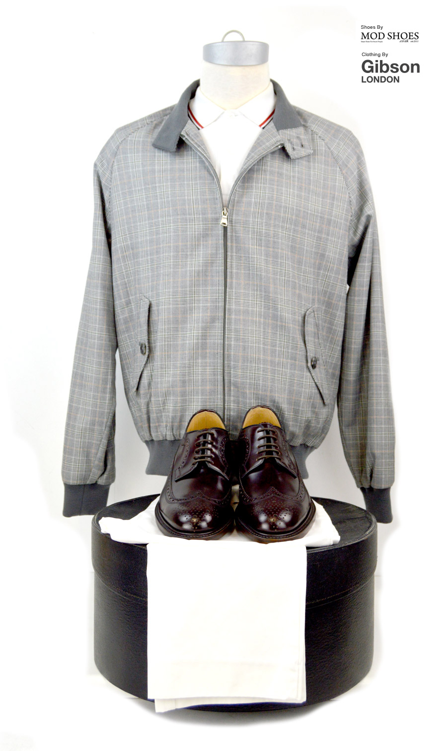 modshoes-oxblood-royals-with-prince-of-wales-harrington-jacket-from-Gibson-clothing