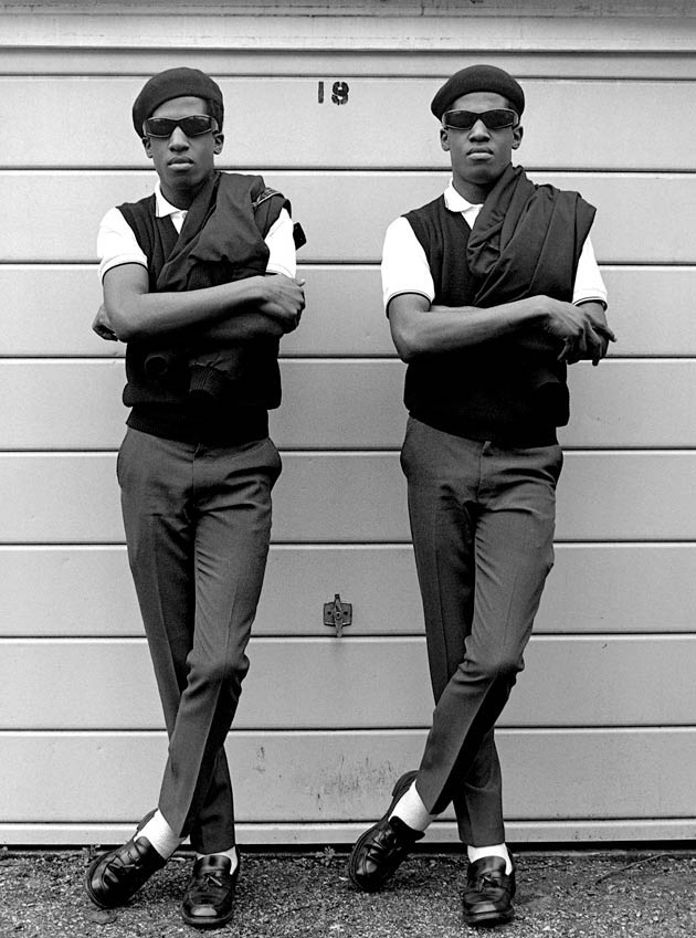 mod shoe loafer with black socks The-Islington-Twins_beckman3