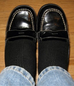 mod shoes black loafers with jeans 02