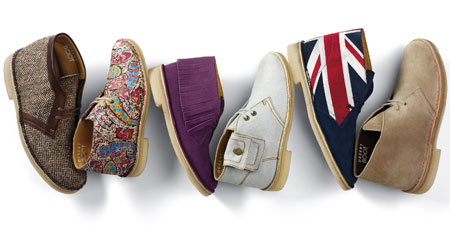 12 multi colour desert boots clarks