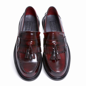 Ladies Chestnut Tassel Loafer with Leather Sole - The LaBelles - Mod Shoes