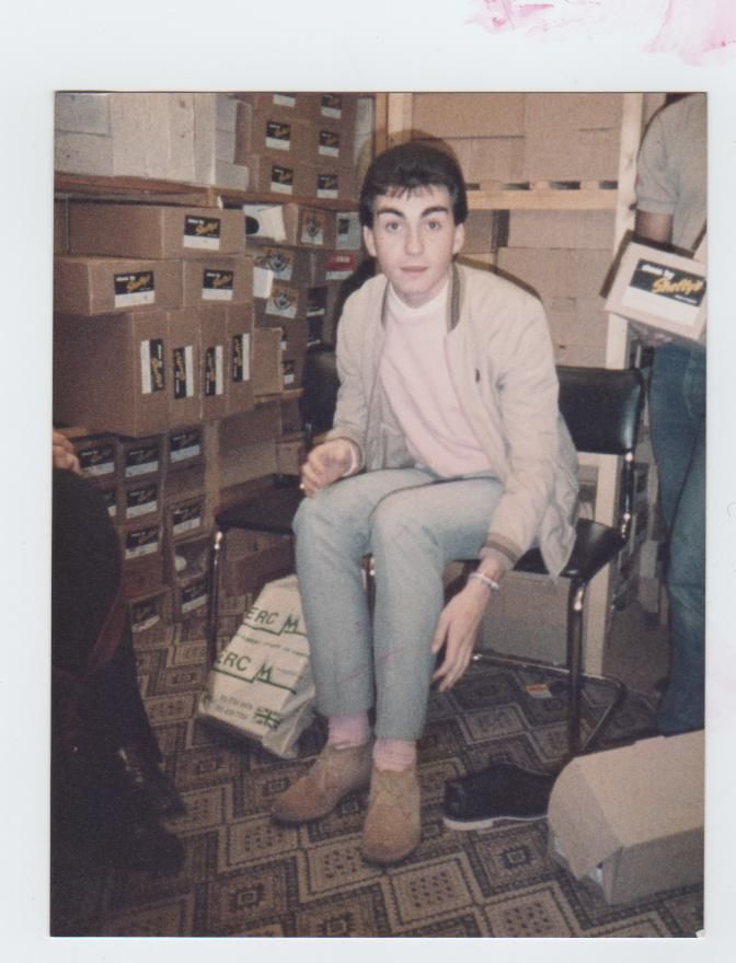 Dave in Shelly shoes in the 80 s notice the Merc Bag Mod Shoes