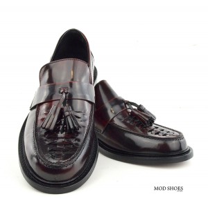 mod shoes basker weave tassel loafers pxblood burgundy allnighters 08