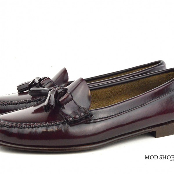 Ladies Oxblood Tassel Loafer with Leather Sole The LaBelles Mod Shoes