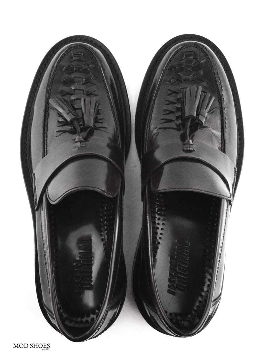 Basket Weave Black Tassel Loafers The Allnighter Mod Shoes