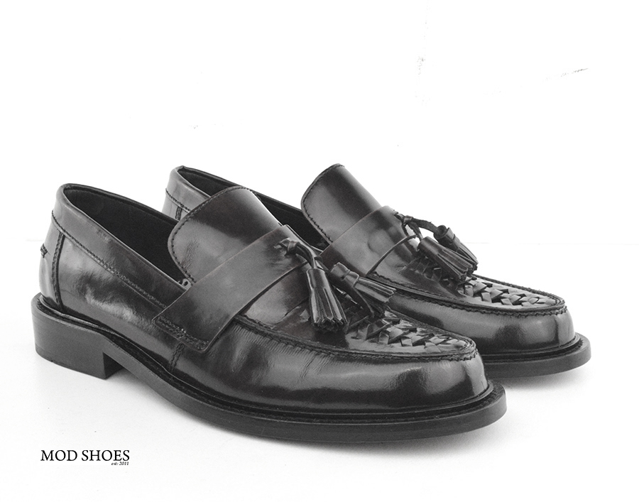 mod shoes basker weave tassel loafers black allnighters 04