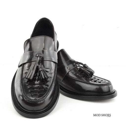 Basket Weave Black Tassel Loafers – The Allnighter – Mod Shoes