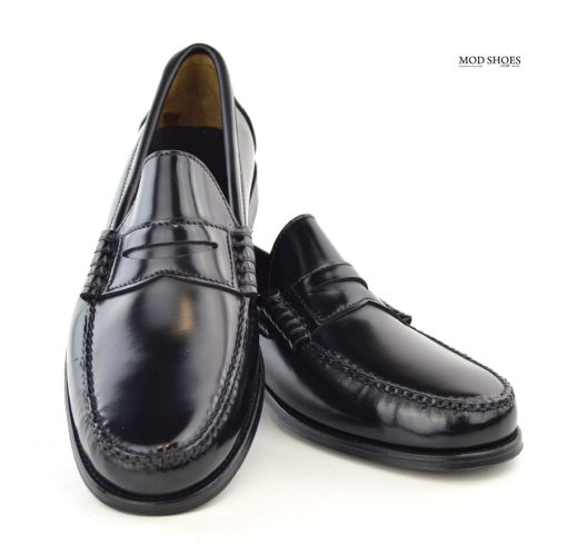 Black Penny Loafers – The Earl By Modshoes – Mod Shoes