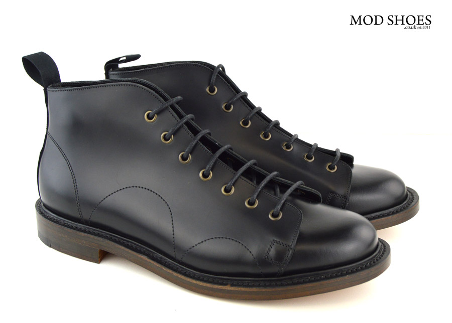Black Monkey Boots – Leather Sole – Mod Shoes