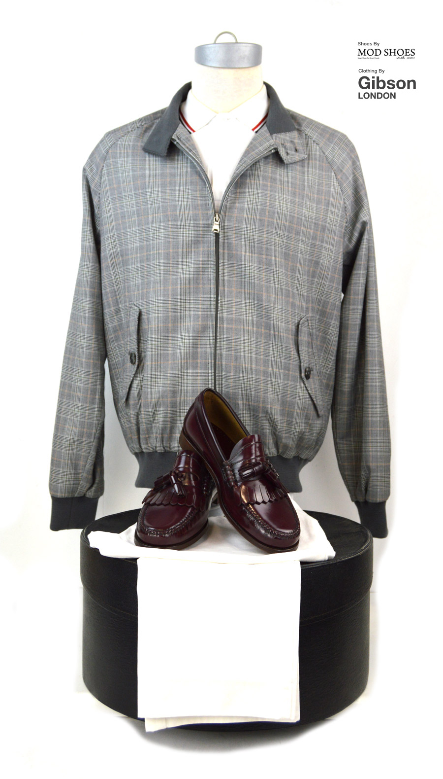 Modshoes-Oxblood-dukess-with-Prince-of-Wales-Harrington-from-Gibson-Clothes