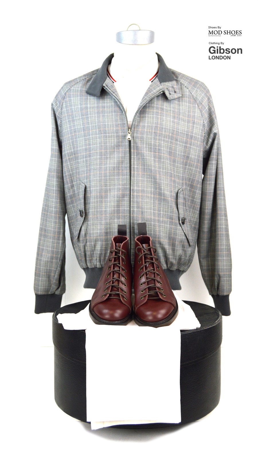 modshoes-oxblood-monkey-boots-with-prince-of-wales-harrington-from-gibson-clothing