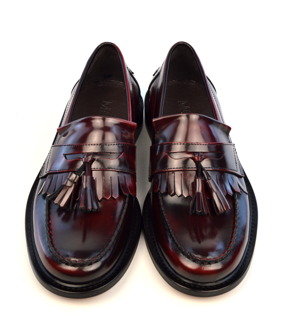 mod oxblood loafers