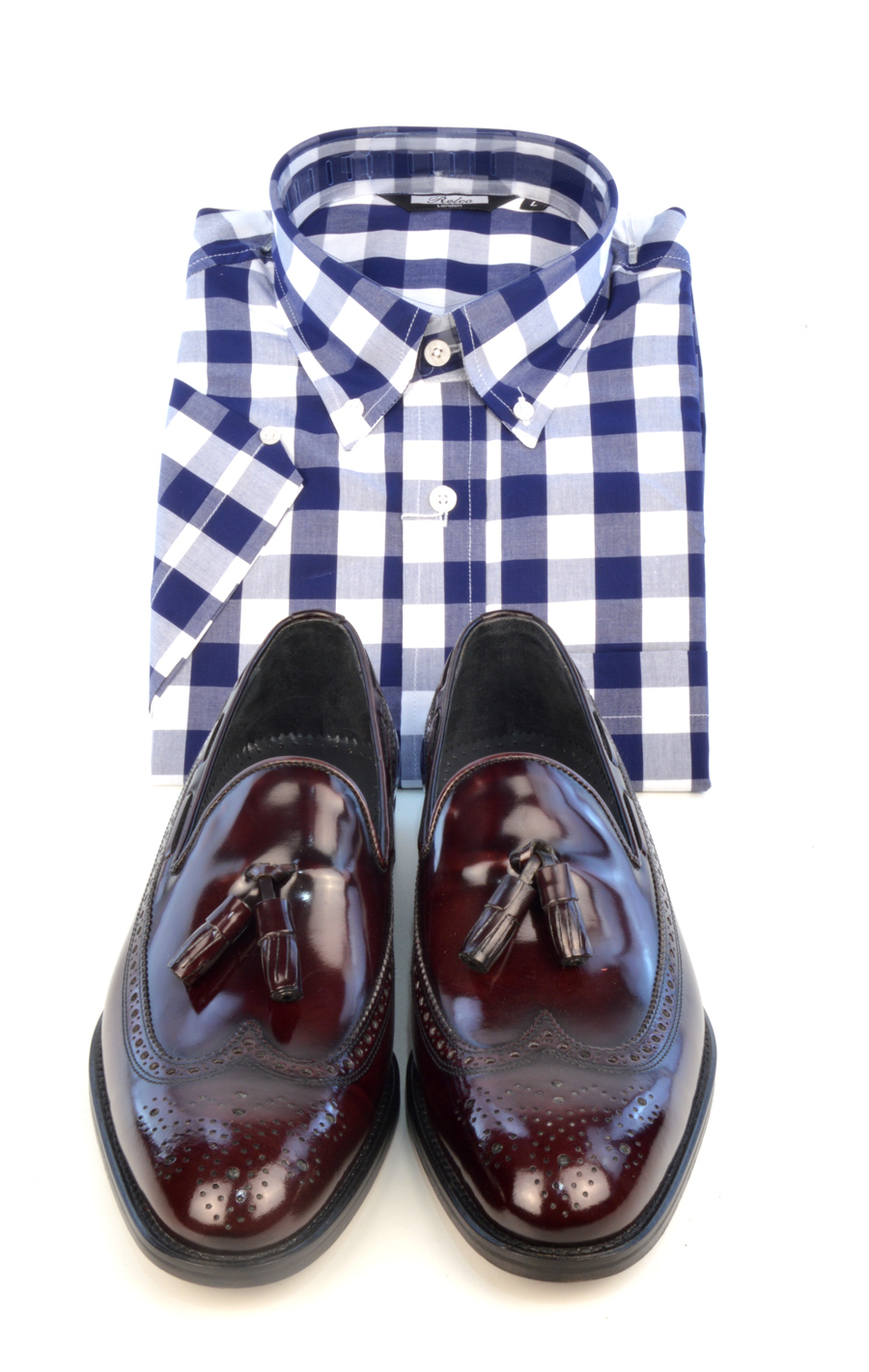 modshoes-check-shirt-with-oxblood-loafer-beckley