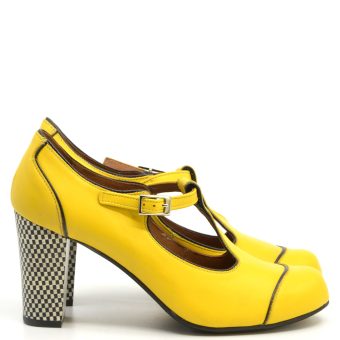 The Dusty In Yellow - Ladies Retro T-Bar Shoe by Modshoes Image
