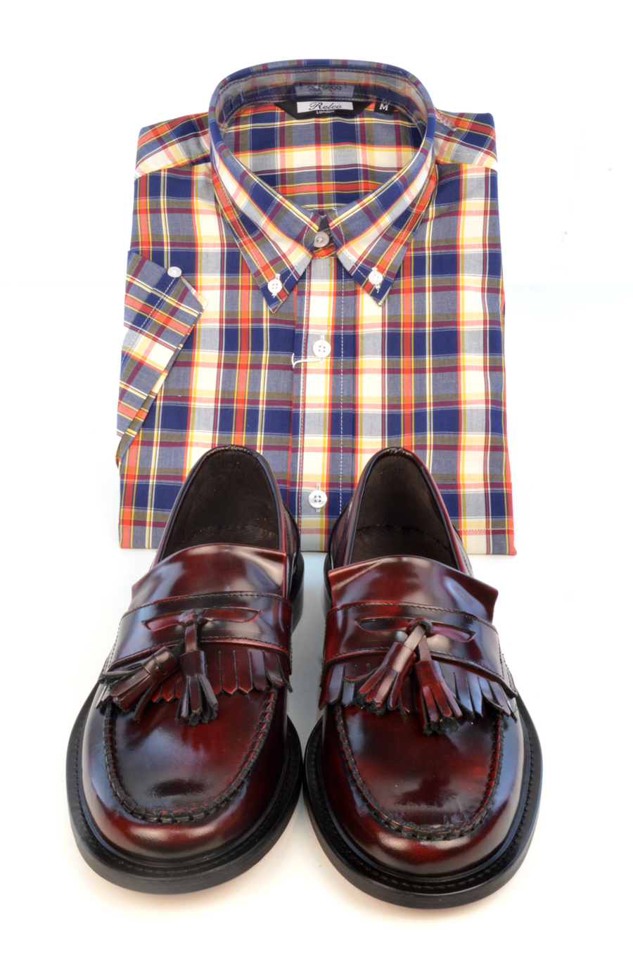 modshoes-prince-oxblood-tassel-loafers-with-check-shirt