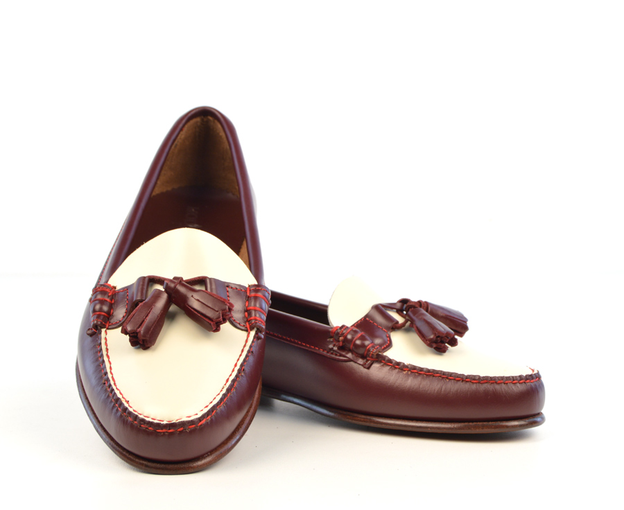 ladies cream leather loafers
