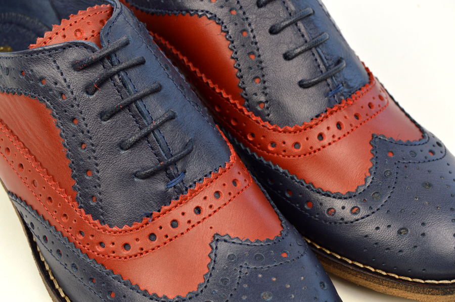 modshoes two tone retro vintage brogues blue and red 02 Mod Shoes