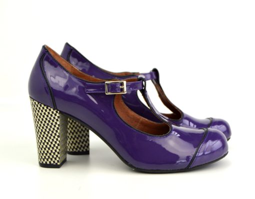 Sizes 2 3 Only – The Dusty In Violet Patent – Ladies Retro T-Bar Shoe ...