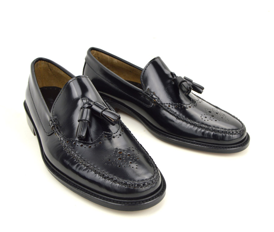 Tassel Loafer Brogues in Black – The Lord Brogue – Mod Shoes