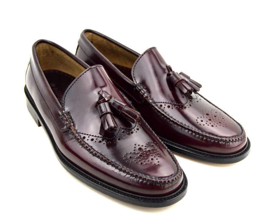 oxblood slip on shoes