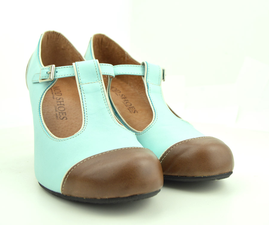 The Dusty – Sea-Foam Green & Chocolate Brown With Checked Heel – Not ...