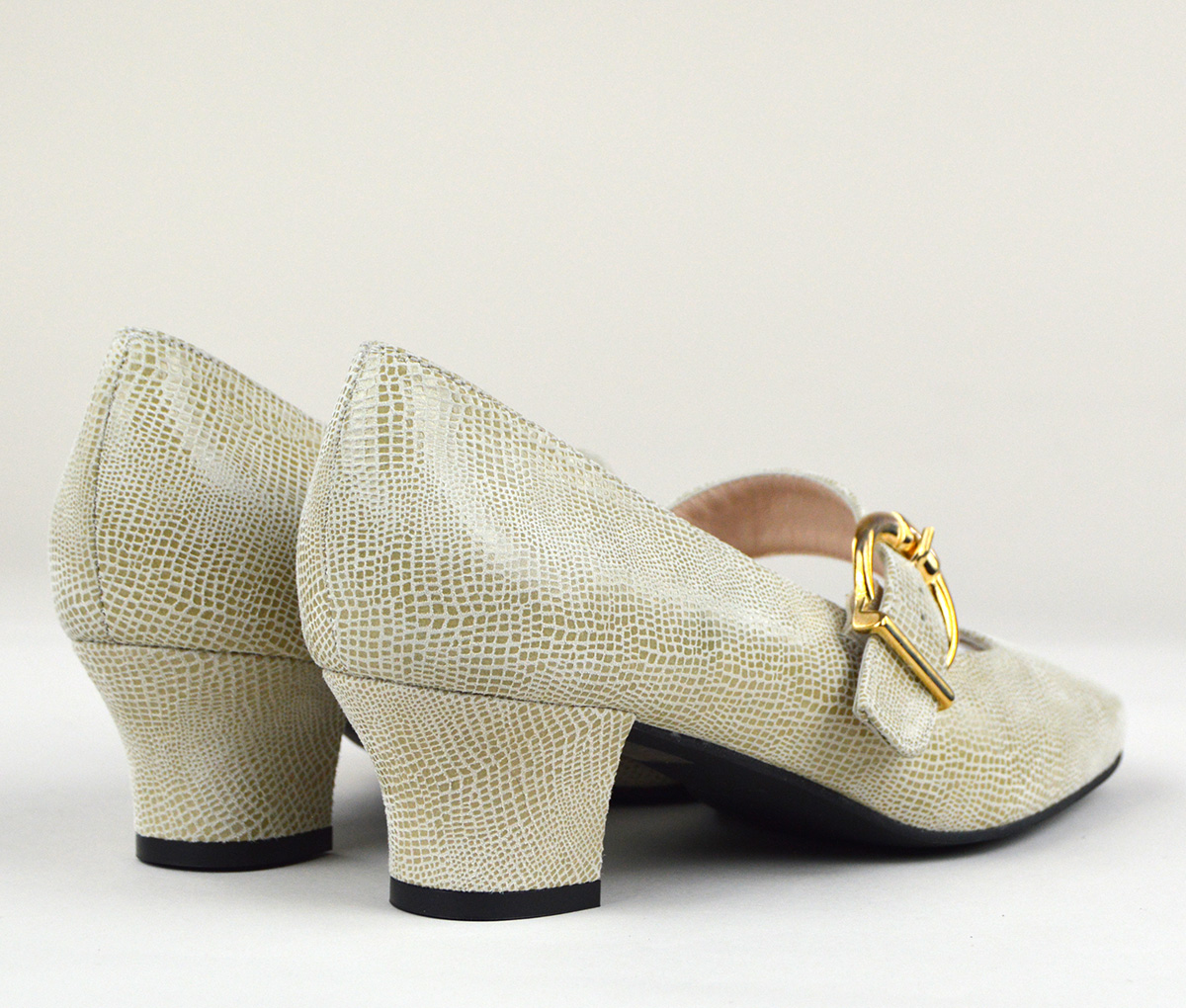 The Lola In Cream Textured Effect Patent Leather – Mary Jane 60s Style ...