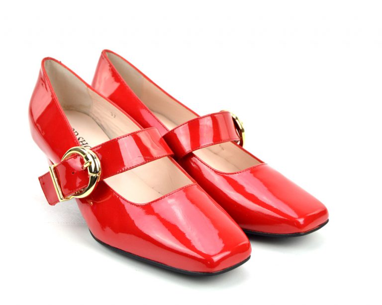 The Lola In Red Patent Leather – Mary Jane 60s Style Ladies Shoes By ...