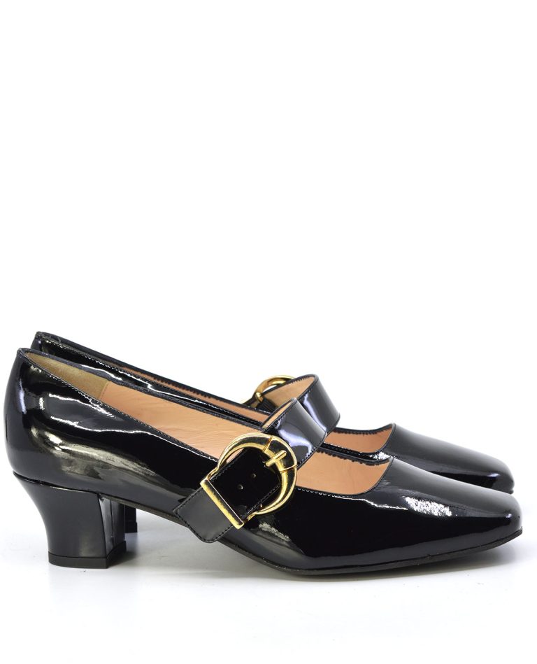 The Lola In Black Patent Leather – Mary Jane 60s Style Ladies Shoes By ...