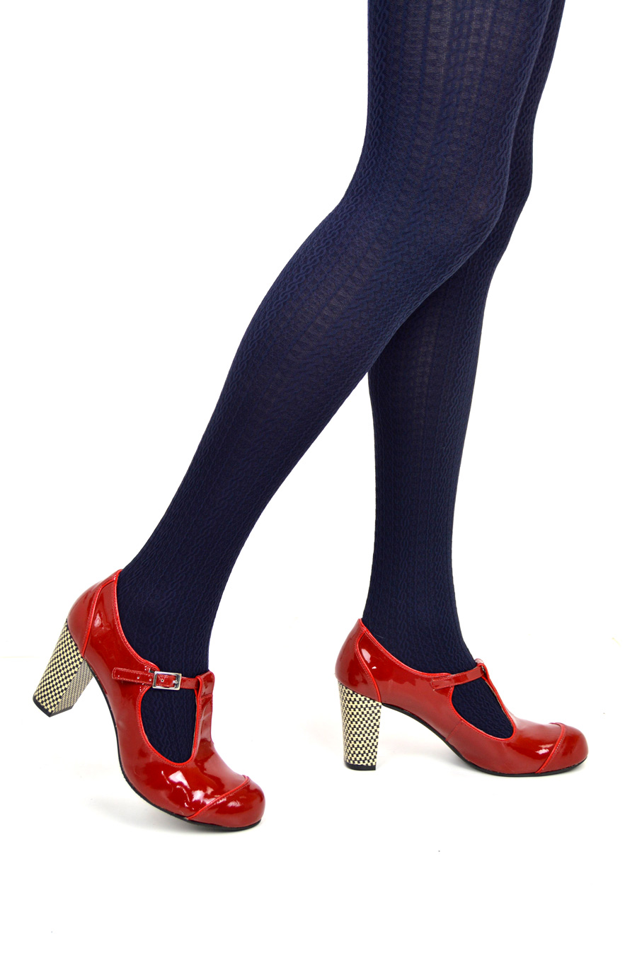 navy patterned tights uk