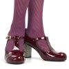 Purple Chevron Pattern Tights – ladies vintage retro 60s – 70s style