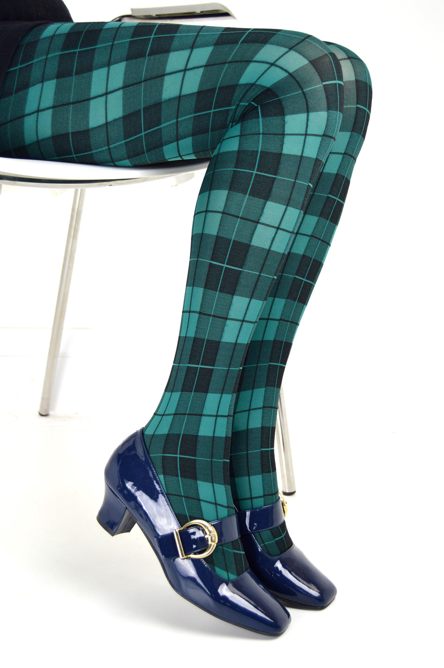 Black Watch Tartan Tights – ladies vintage retro 60s – 70s style – Mod Shoes