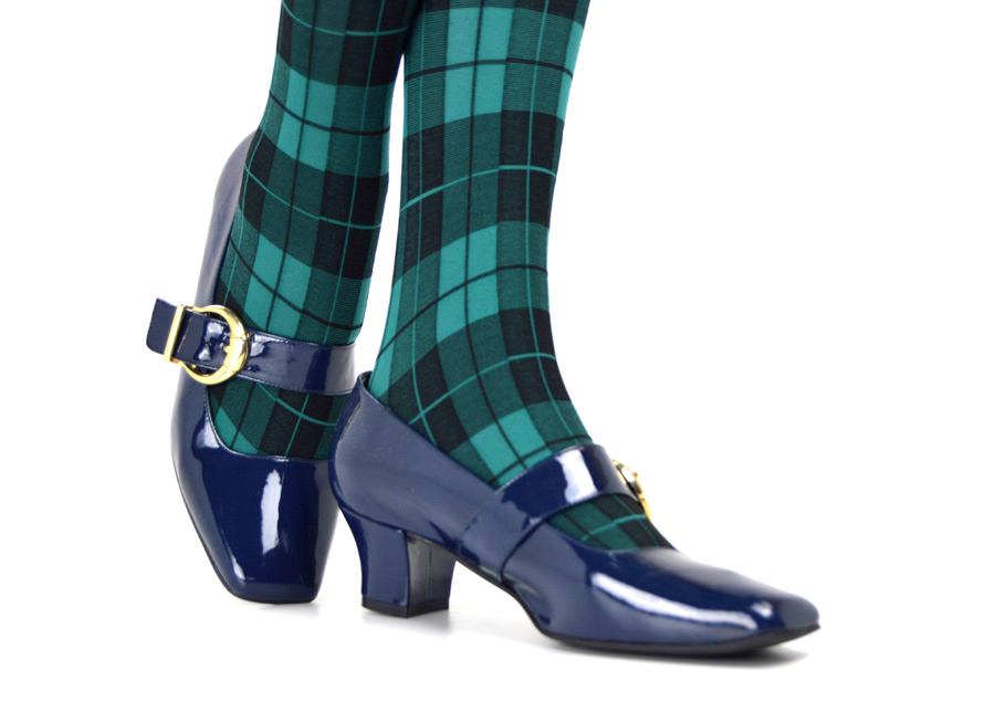 Black Watch Tartan Tights – ladies vintage retro 60s – 70s style – Mod Shoes