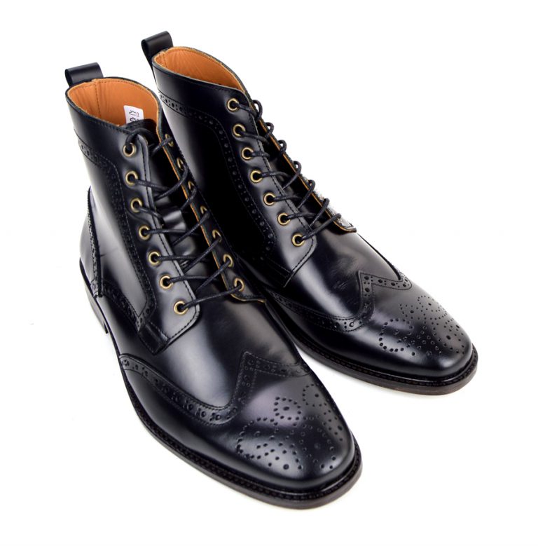 The Shelby – Black Brogue Boots – Peaky Blinders Inspired – Mod Shoes