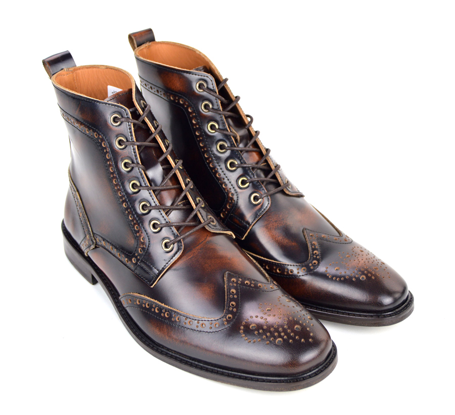The Shelby – Cognac Brown Brogue Boots – Peaky Blinders Inspired – Mod ...