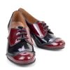 Sizes 2 3 4 5  Only - The Sally In Burgundy & Black - Ladies Retro Vintage Style Shoes