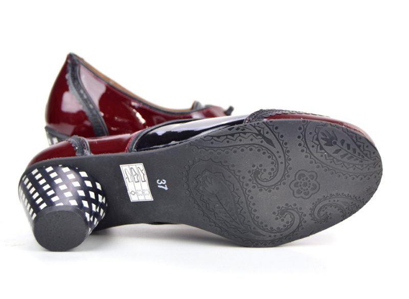 Sizes 2 3 4 5 Only – The Sally In Burgundy & Black – Ladies Retro ...