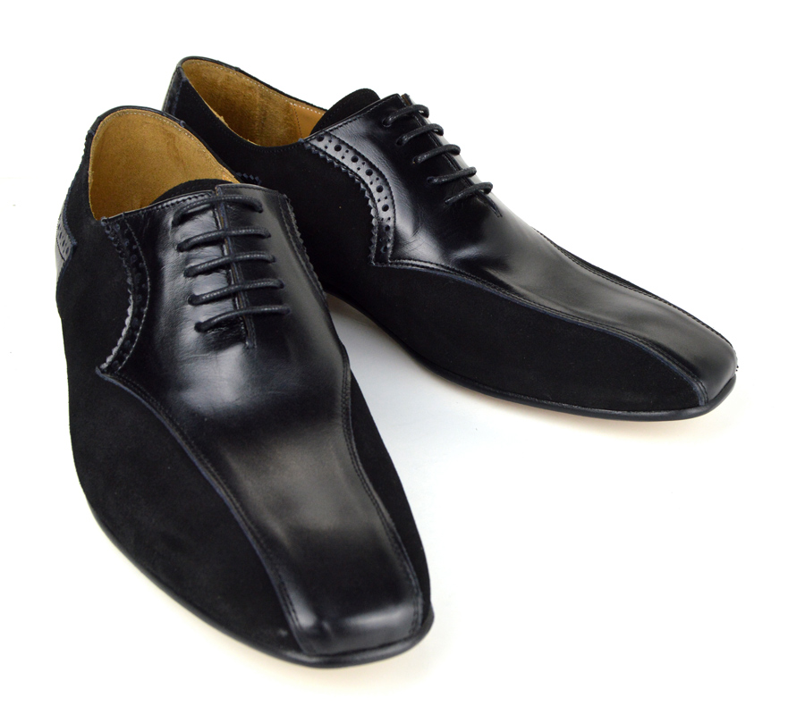 The Harrison – Black Leather & Suede – Mod Shoes