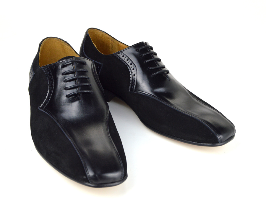 The Harrison – Black Leather & Suede – Mod Shoes