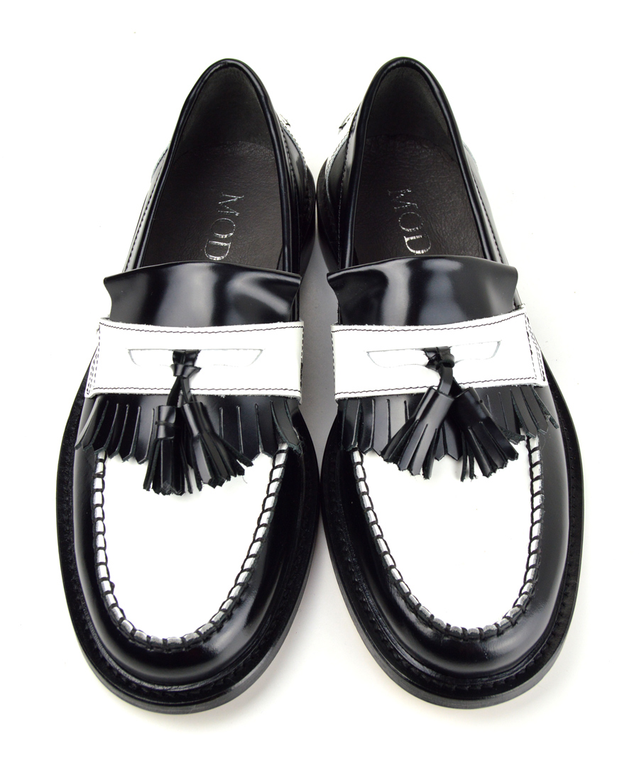 White tassel shop loafers mens
