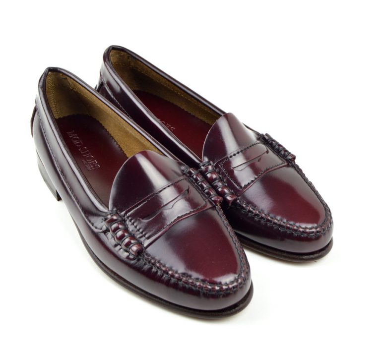 The Chantelle – Ladies All Leather Penny Loafer Oxblood – Mod Shoes
