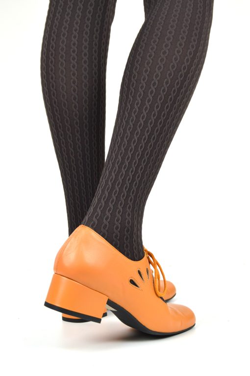 Mocca Pattern Tights – ladies vintage retro 60s – 70s style - Image 2