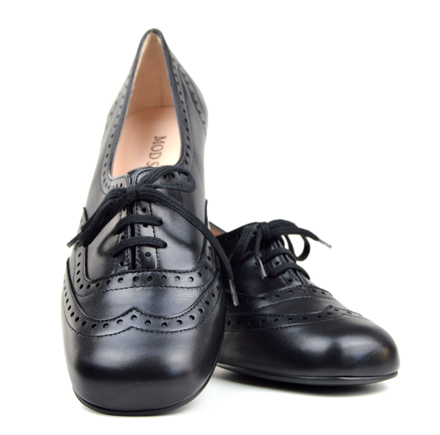 black leather brogue shoes