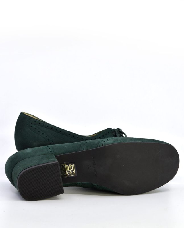 The Faye Brogue In Forest Green Suede – Vintage Style Ladies Shoes ...