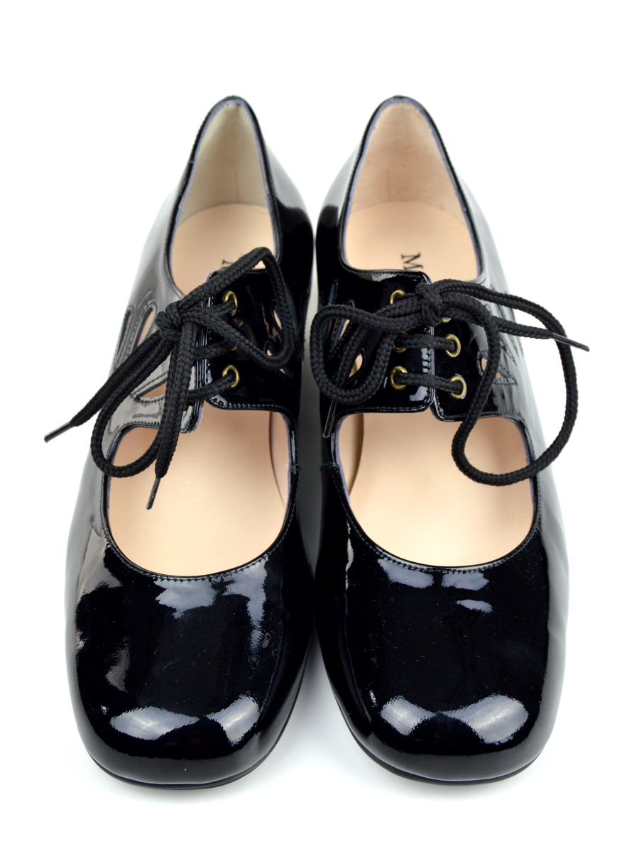 The Marianne In Black Patent Leather – 60s 70s Vintage Style Ladies ...