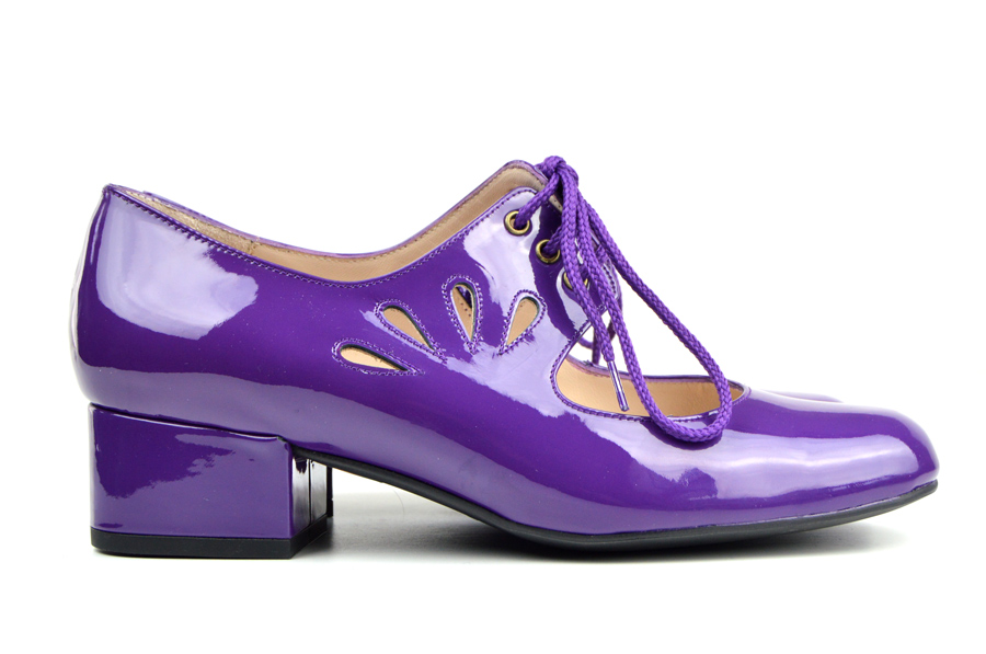 purple patent leather shoes