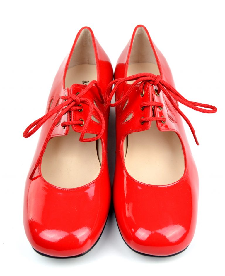 The Marianne In Red Patent Leather – 60s 70s Vintage Style Ladies Shoes ...