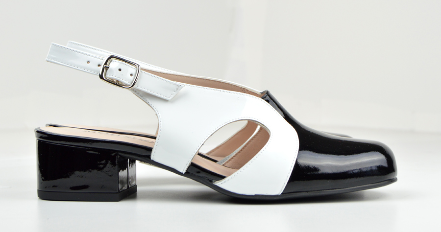 ladies black sling back shoes