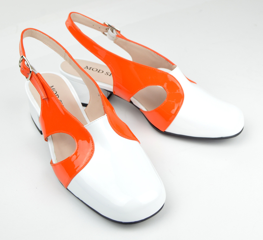 Orange and white heels sales